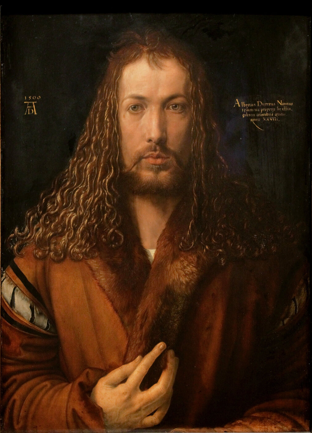 Self-portrait in fur-trimmed clothes