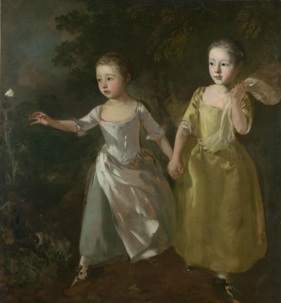 Artist's Daughters Chasing a Butterfly