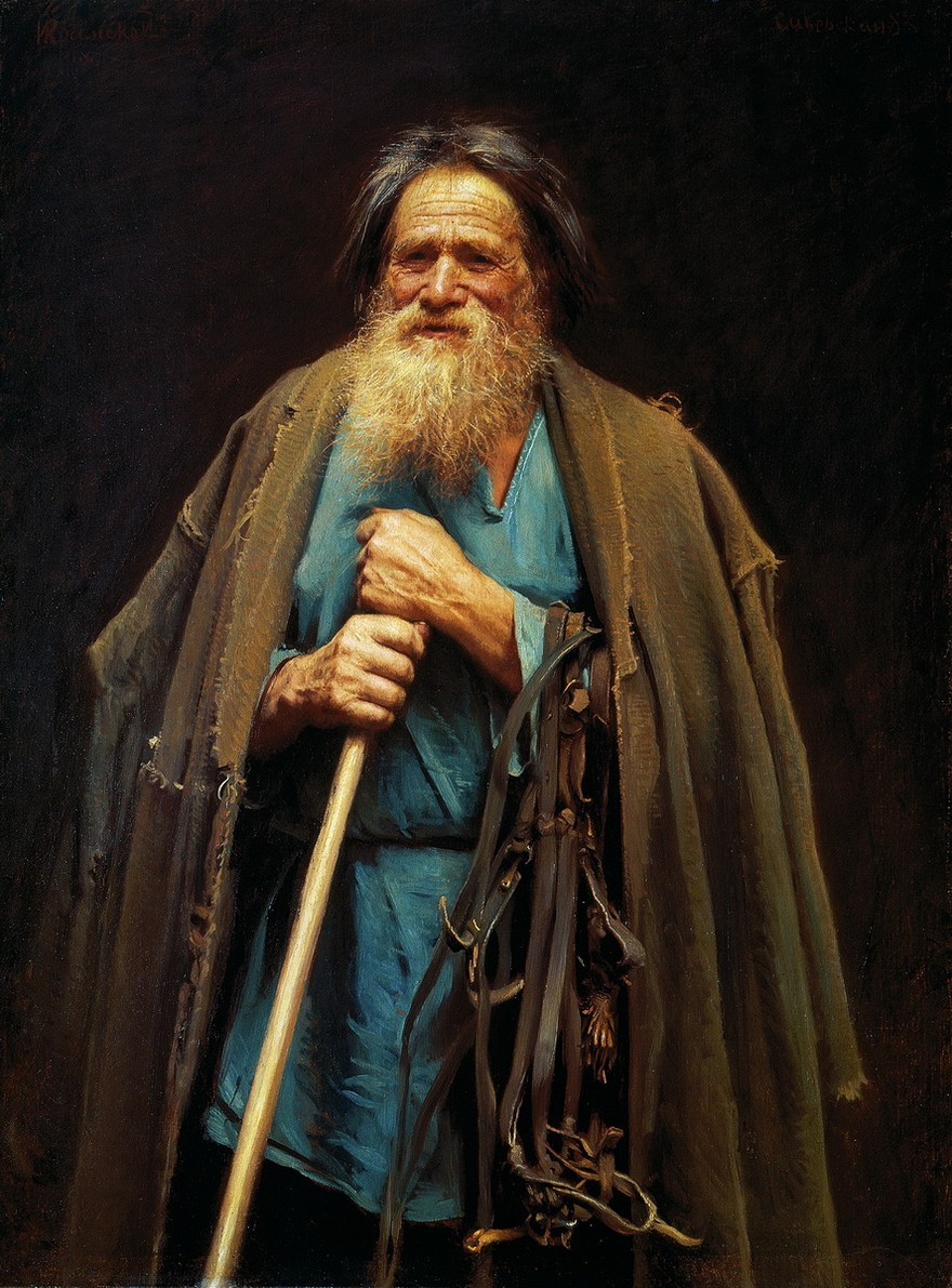 A peasant with a bridle