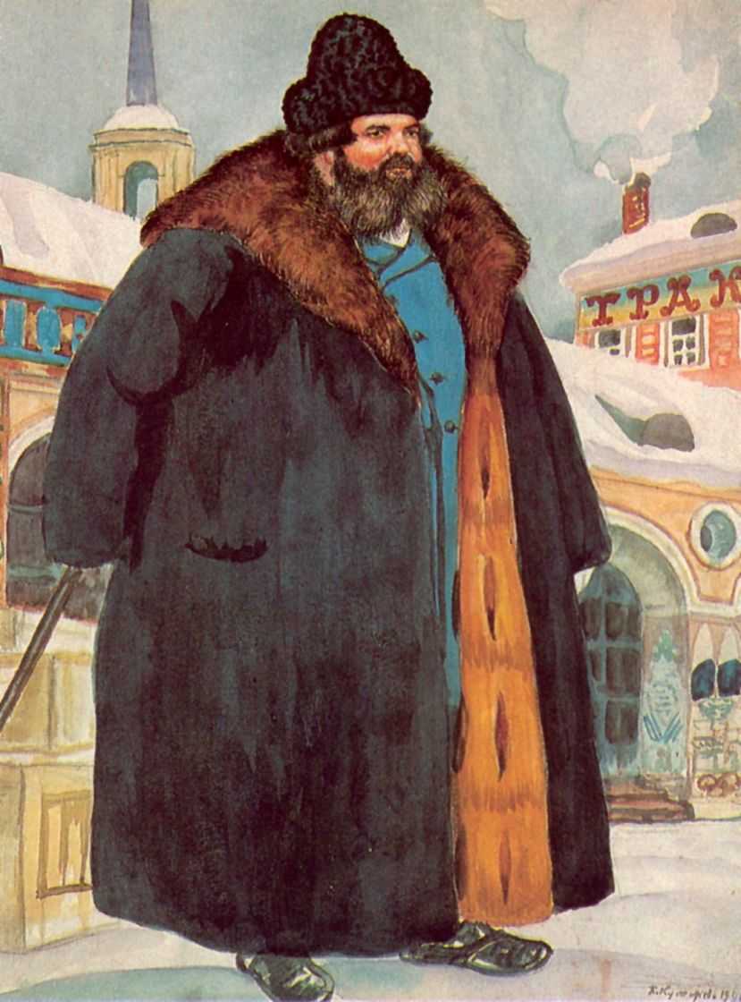 A merchant in a fur coat