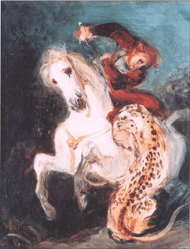 Panther attacking a rider