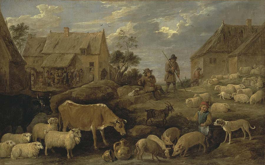 Landscape with shepherds and flock
