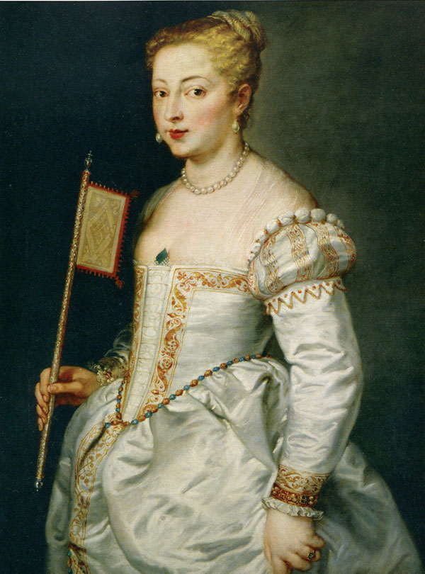 Portrait of a lady in a white dress