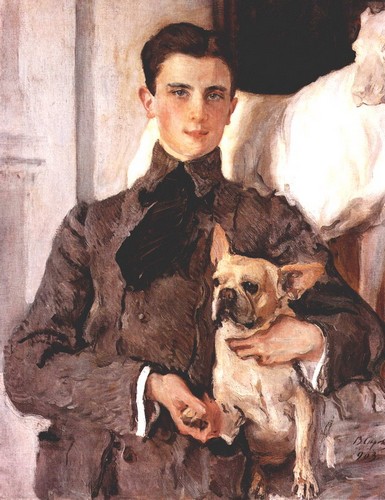 Portrait of Count Sumarokov-Elston with a dog