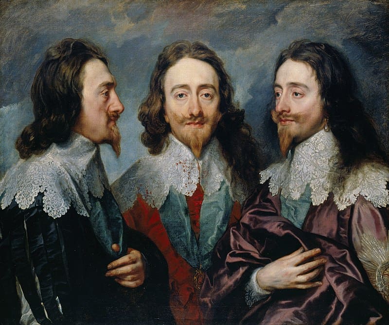 Portrait of Charles I, King of England, in three angles