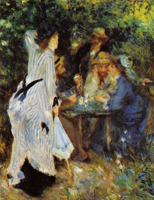 In the garden. Under the trees of the Moulin de la Galette