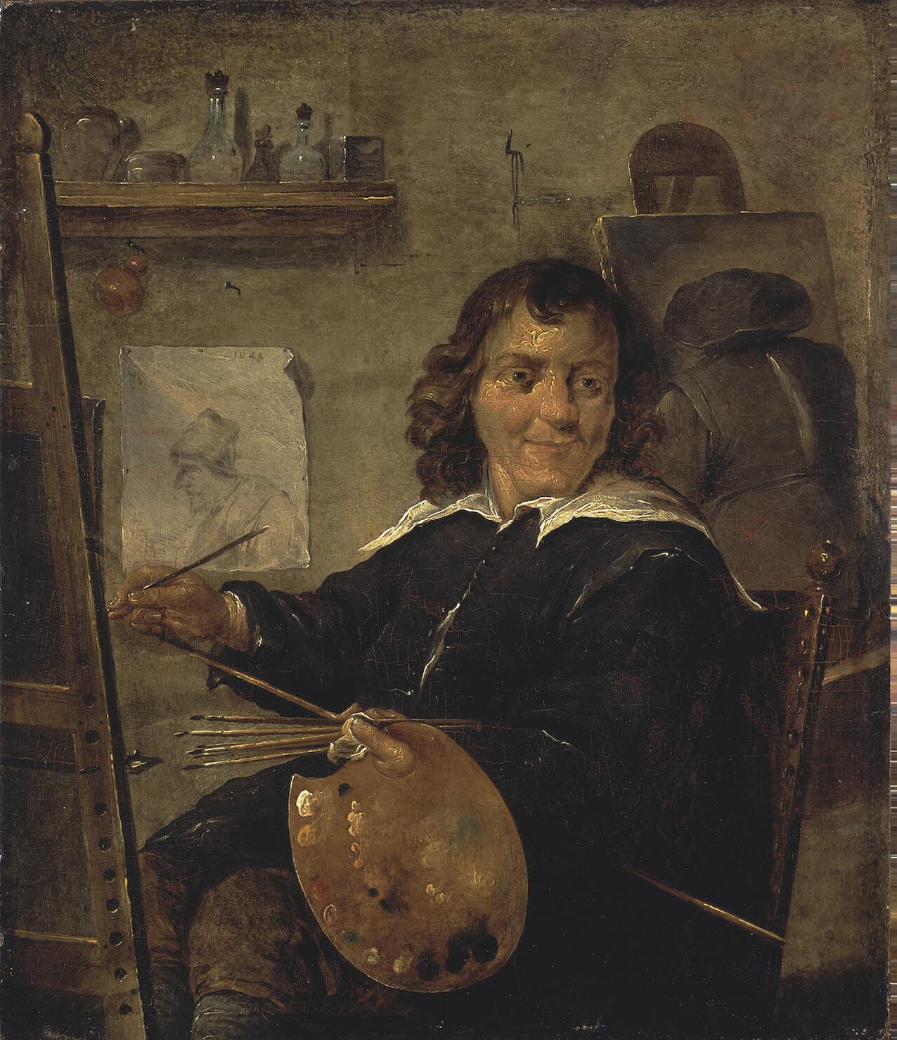 A painter in his studio